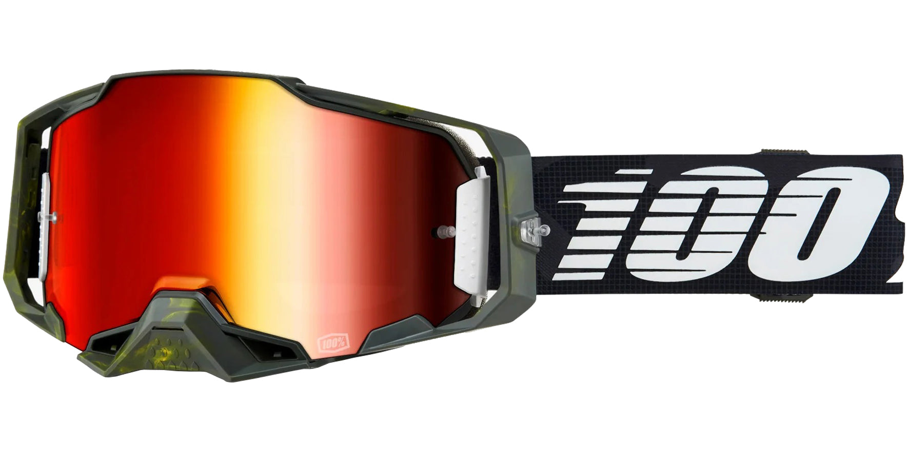 100% Armega Motocross Goggles w/ Ultra HD Mirror Lens