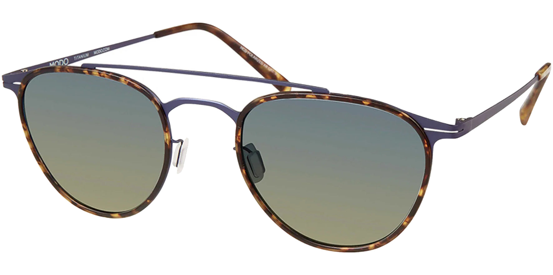 Modo Polarized Titanium Rounded Aviator w/ Gradient Lens