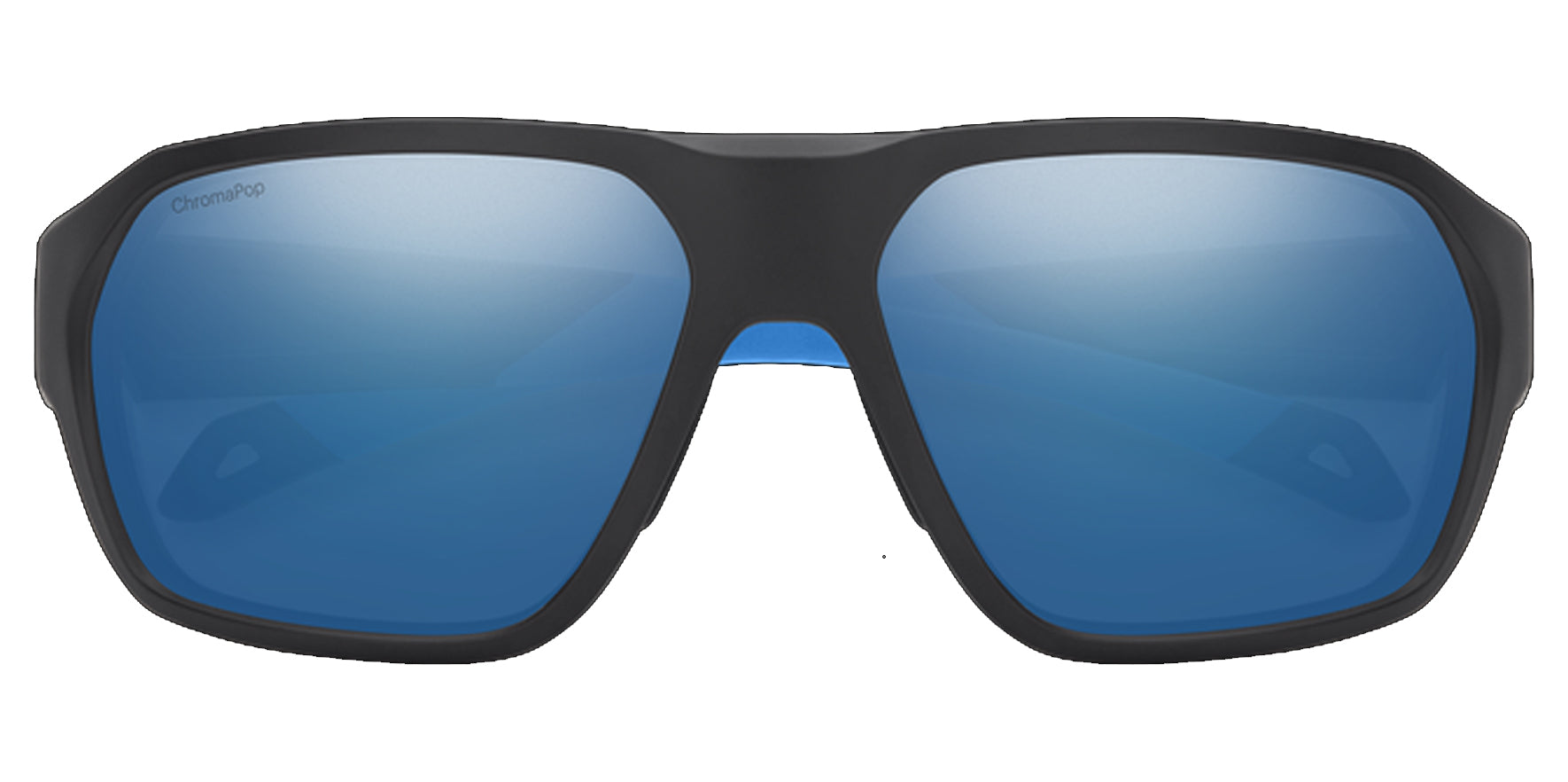 Smith Optics Deckboss Polarized ChromaPop Matte Black/Blue Sports Wrap - Eyedictive