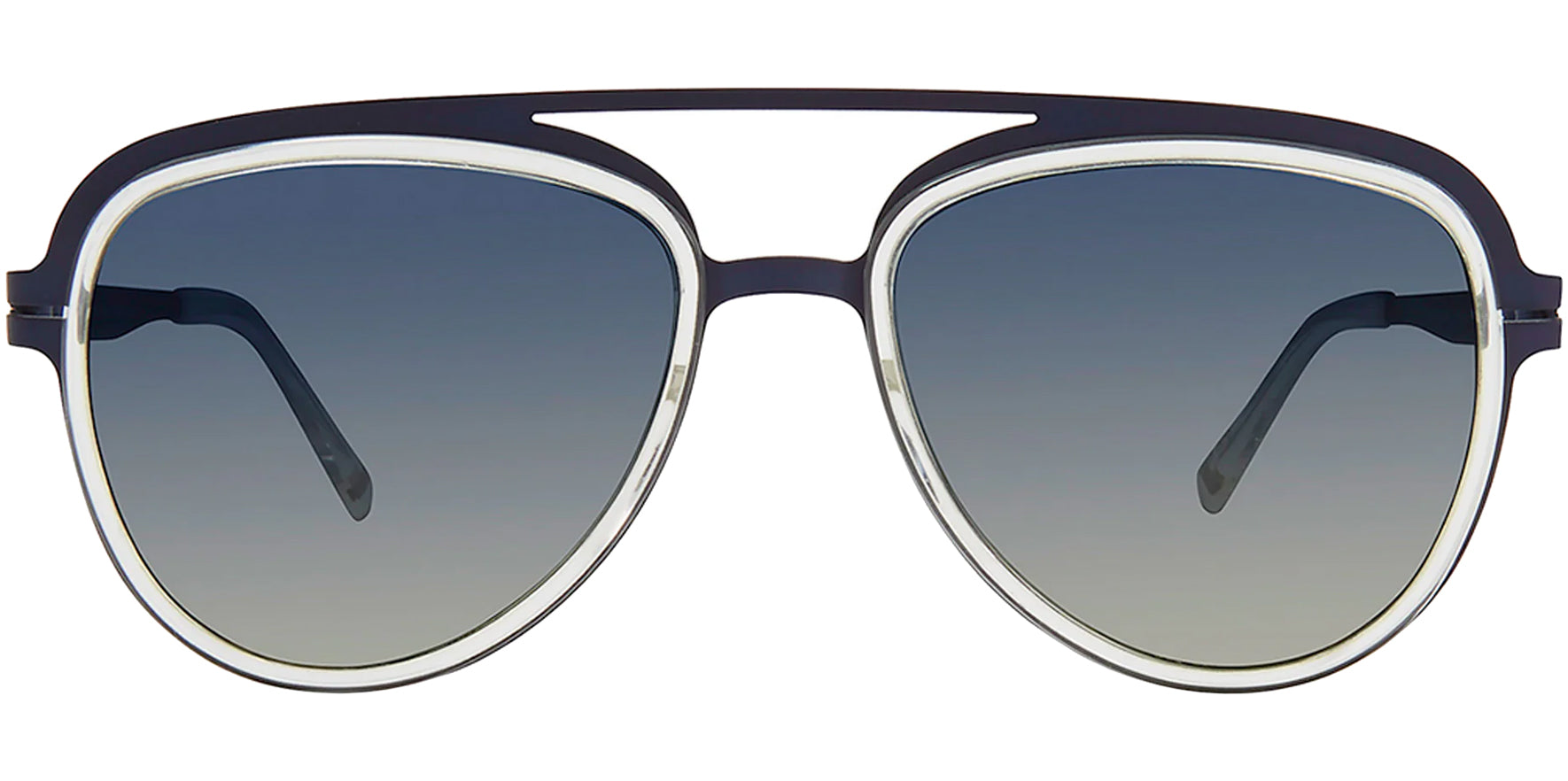 Modo Polarized Titanium Aviator Sunglasses w/ Gradient Lens