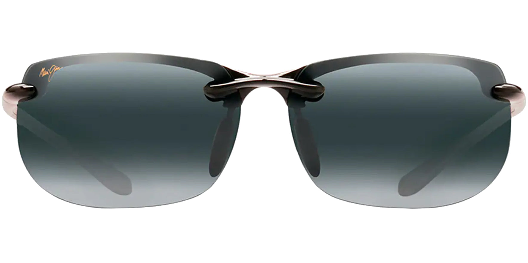 Maui Jim Banyans Gloss Black Rimless Wrap