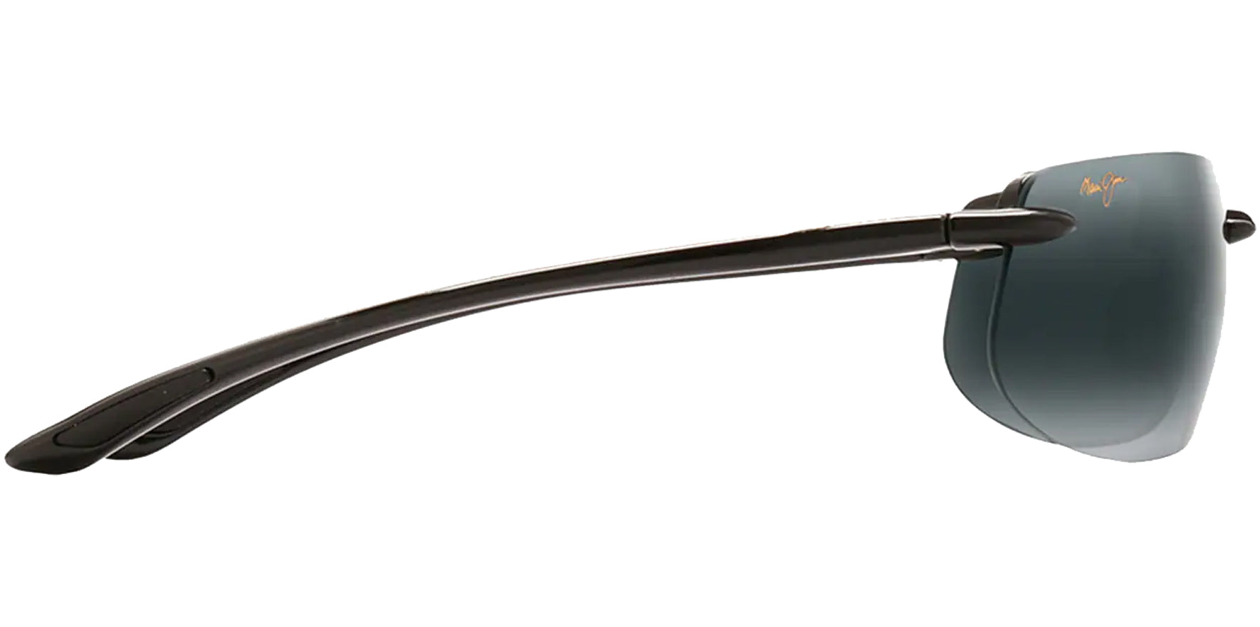 Maui Jim Banyans Gloss Black Rimless Wrap