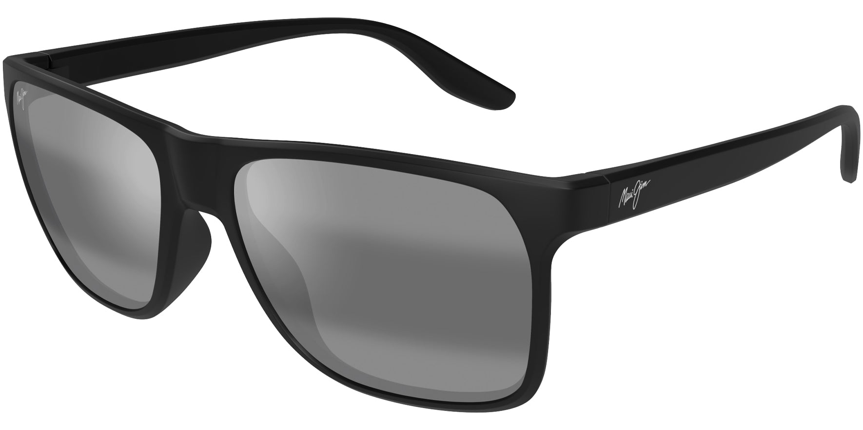 Maui Jim Pailolo Polarized Matte Black Rectangle Wrap