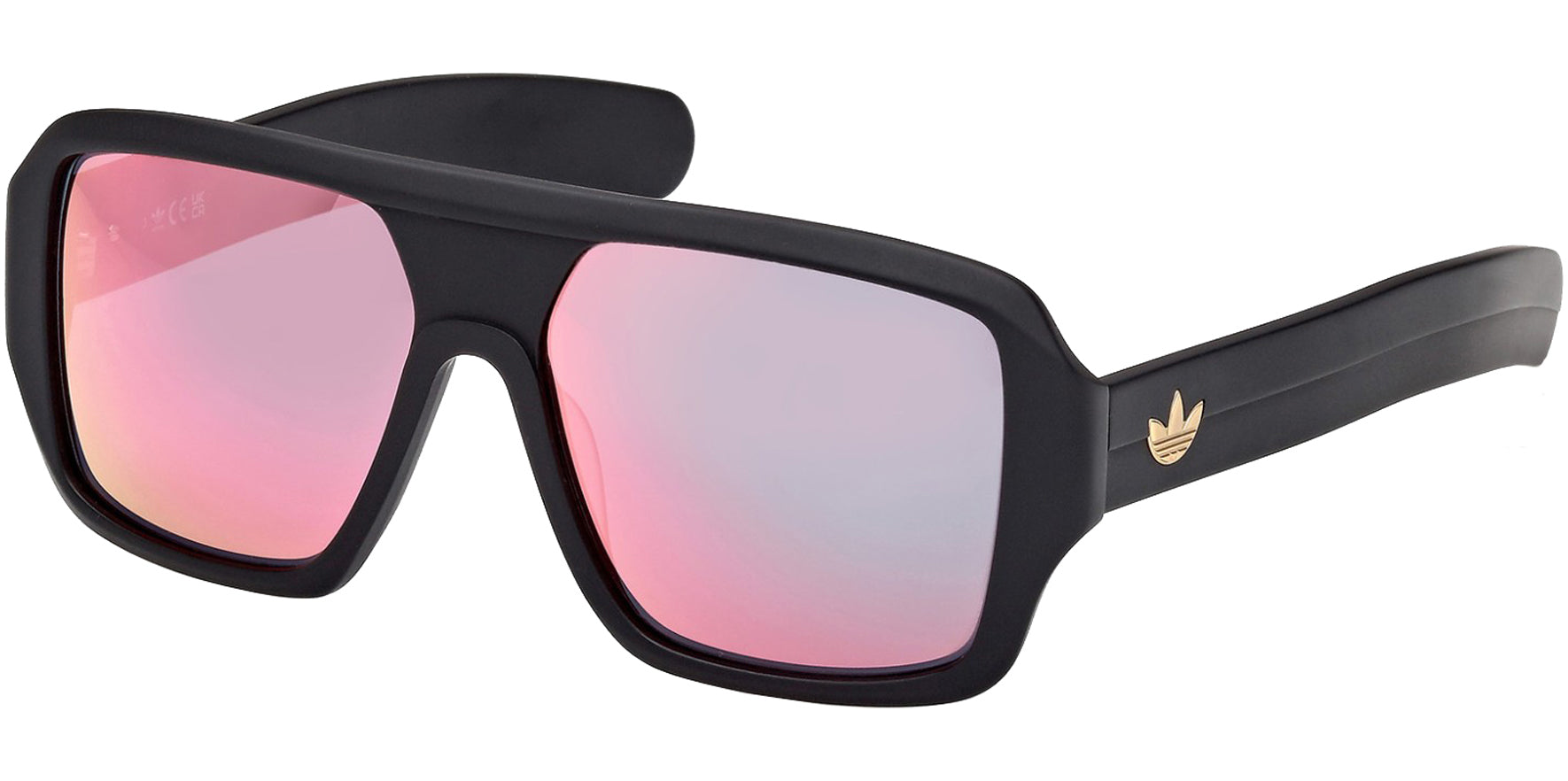 Adidas Matte Black Oversized Pilot w/ Mirror Lens