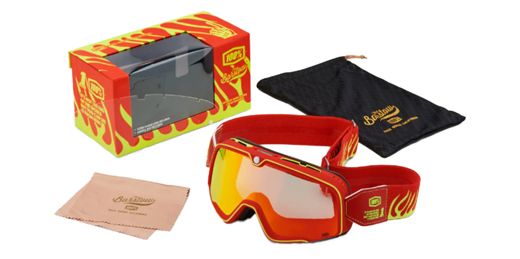 100% Barstow Death Spray Motorcycle Goggles w/ Polycarbonate Mirror Lens