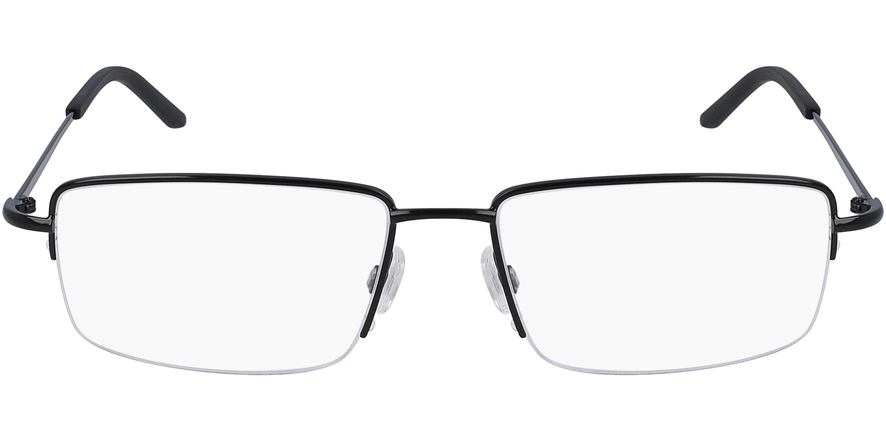 Nike Black Rectangle Semi-Rimless Eyeglass Frames - Eyedictive