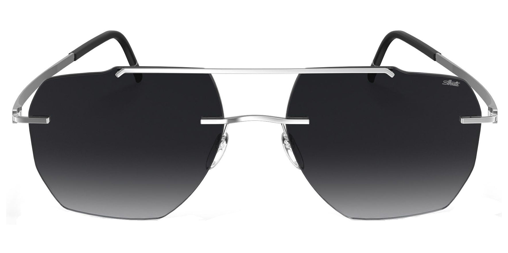 Silhouette Rincon Rimless Geometric Titanium Aviator w/ Gradient Lens