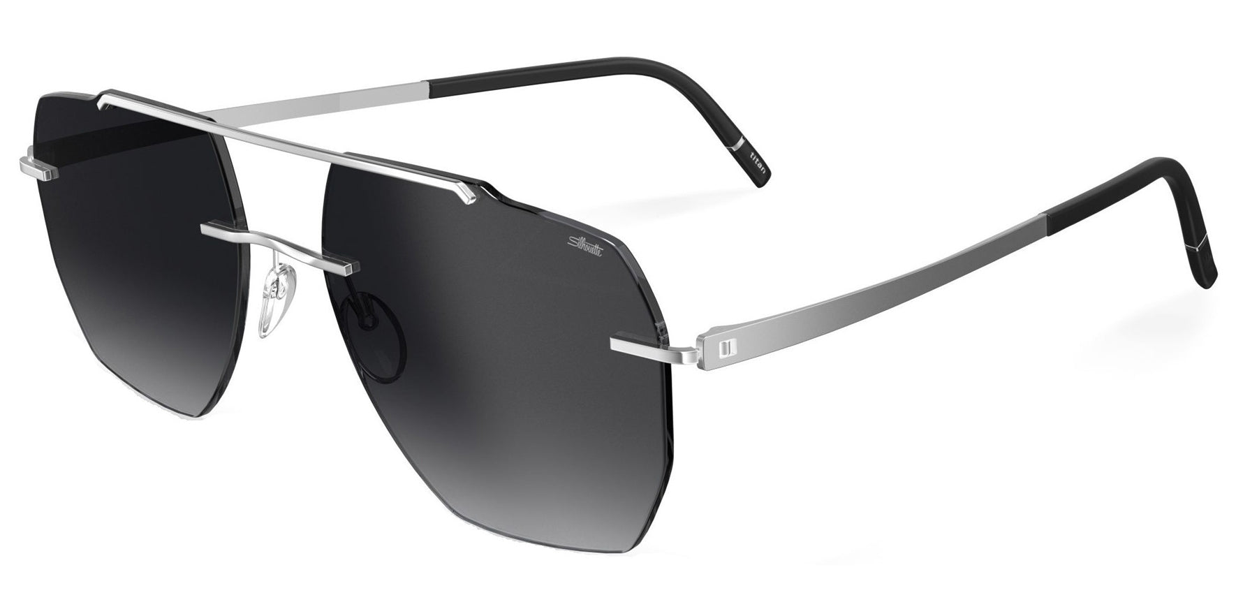 Silhouette Rincon Rimless Geometric Titanium Aviator w/ Gradient Lens
