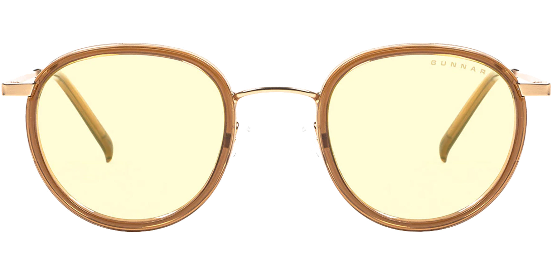 Gunnar Atherton Satin Gold-Tone Round Gaming/Computer Glasses - Eyedictive