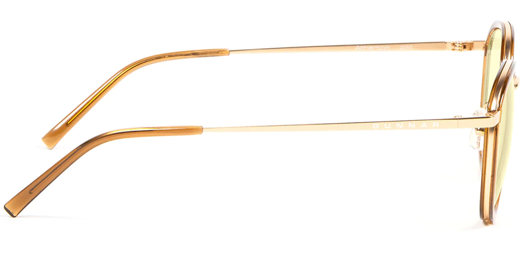 Gunnar Atherton Satin Gold-Tone Round Gaming/Computer Glasses - Eyedictive