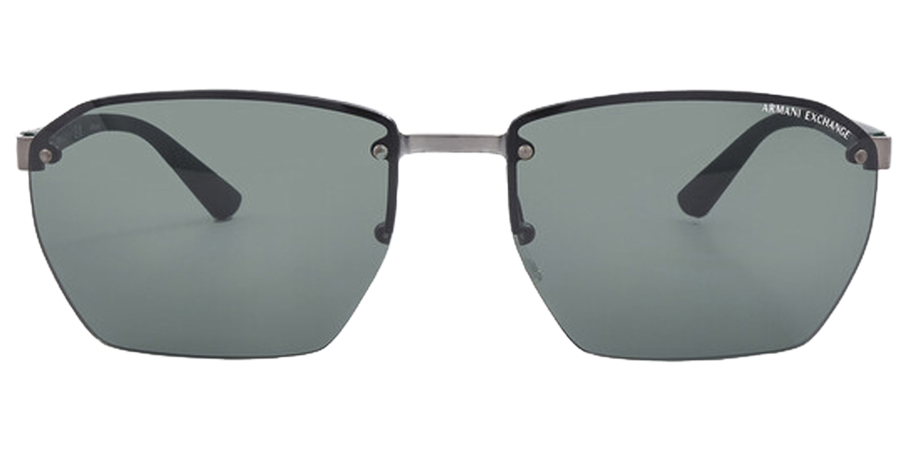 Armani Exchange Matte Gunmetal Rimless Geometric Square