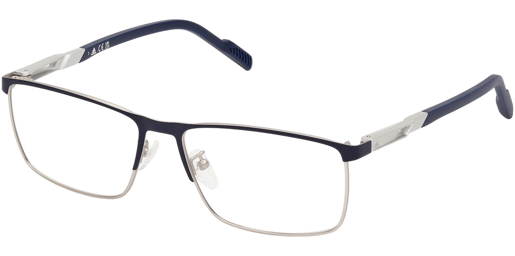 Adidas Blue/Monocolor Browline Rectangle Eyeglass Frames