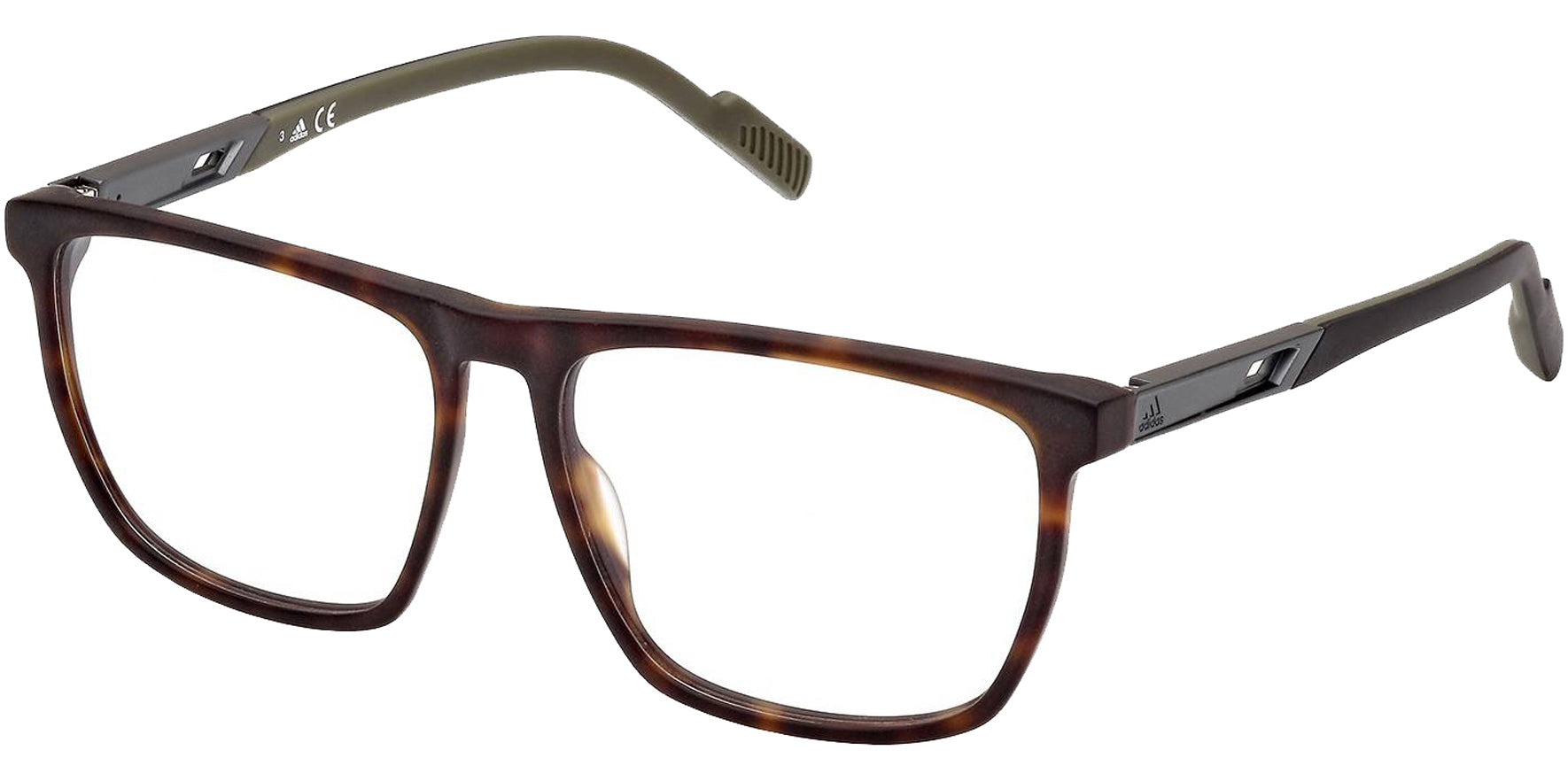 Adidas Dark Havana Soft Square Eyeglass Frames