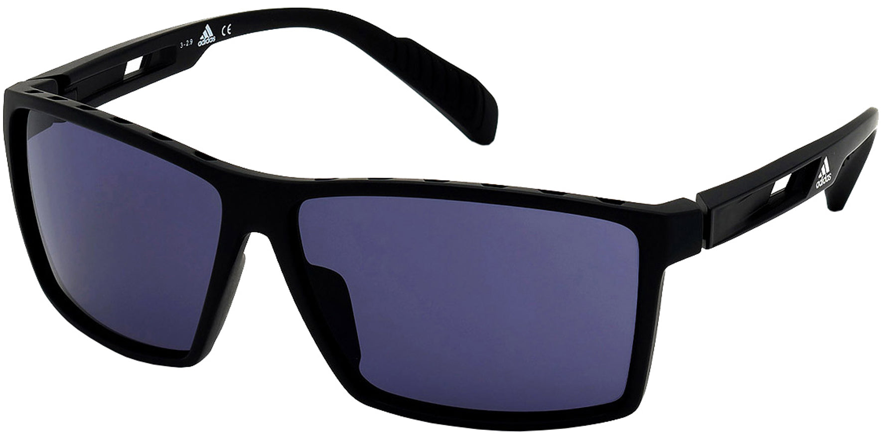 Adidas Matte Black Sport Wrap w/ Spring Hinges