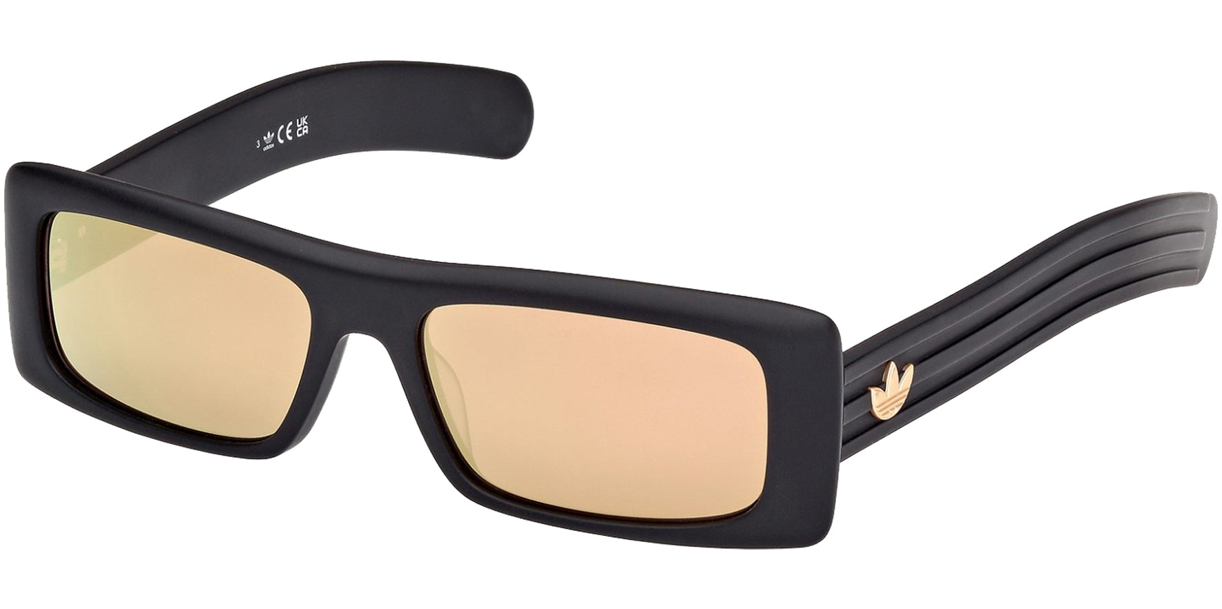 Adidas Originals Matte Black Rectangle w/ Mirror Lens