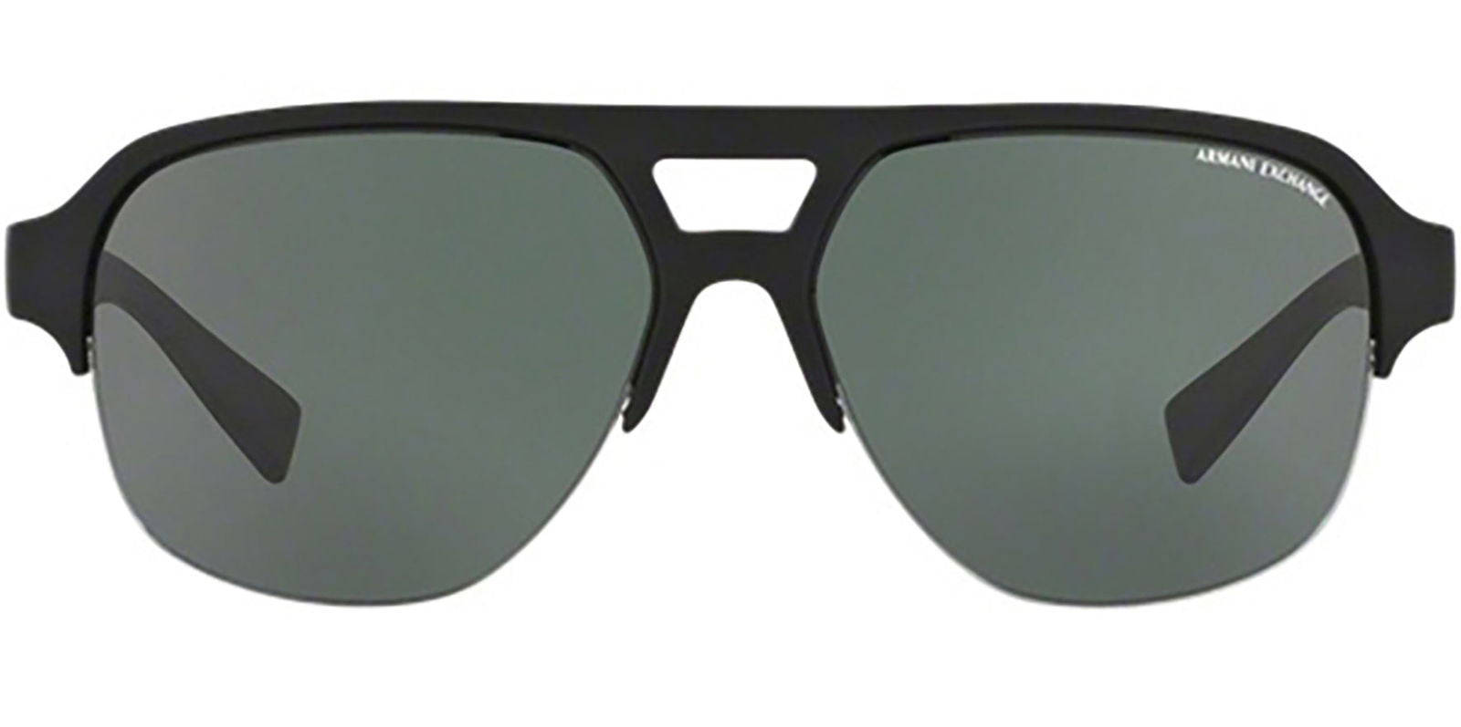 Armani Exchange Matte Black Semi-Rimless Pilot -  - Eyedictive