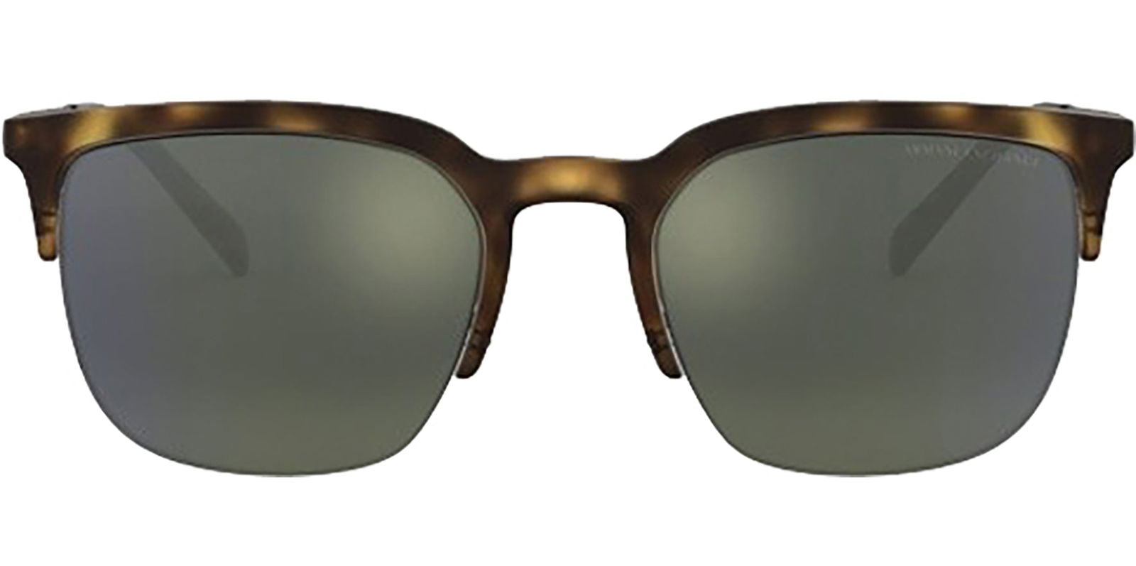 Armani Exchange Matte Havana Semi-Rimless Brow-Line -  - Eyedictive