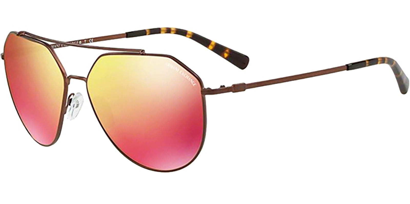 Armani Exchange Satin Aviator w/ Mirror Lens -  - Eyedictive