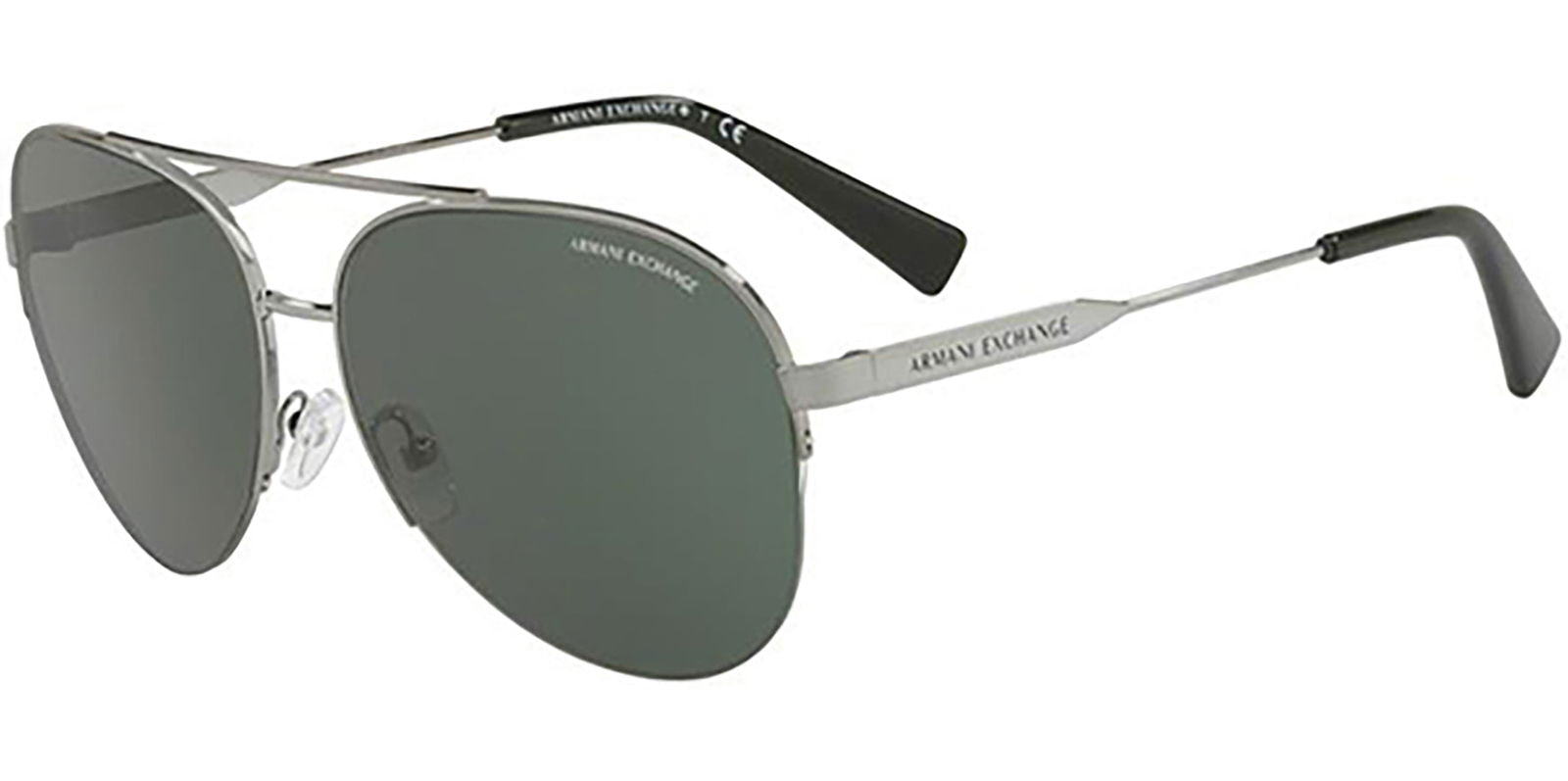 Armani Exchange Semi-Rimless Gunmetal Aviator -  - Eyedictive