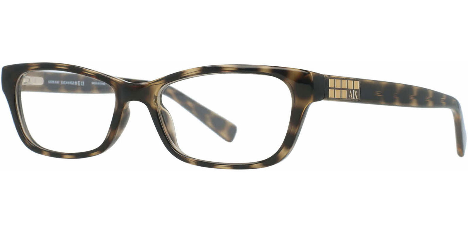 Armani Exchange Tortoise Rectangular Eyeglass Frames -  - Eyedictive