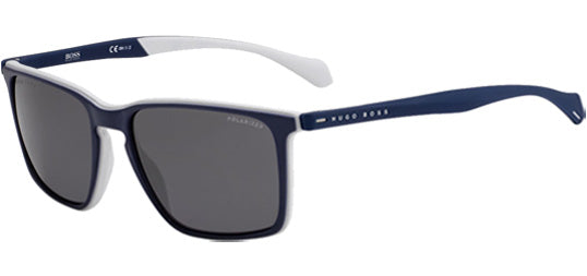 Hugo Boss Polarized Matte Blue Grey Square Sport - Eyedictive