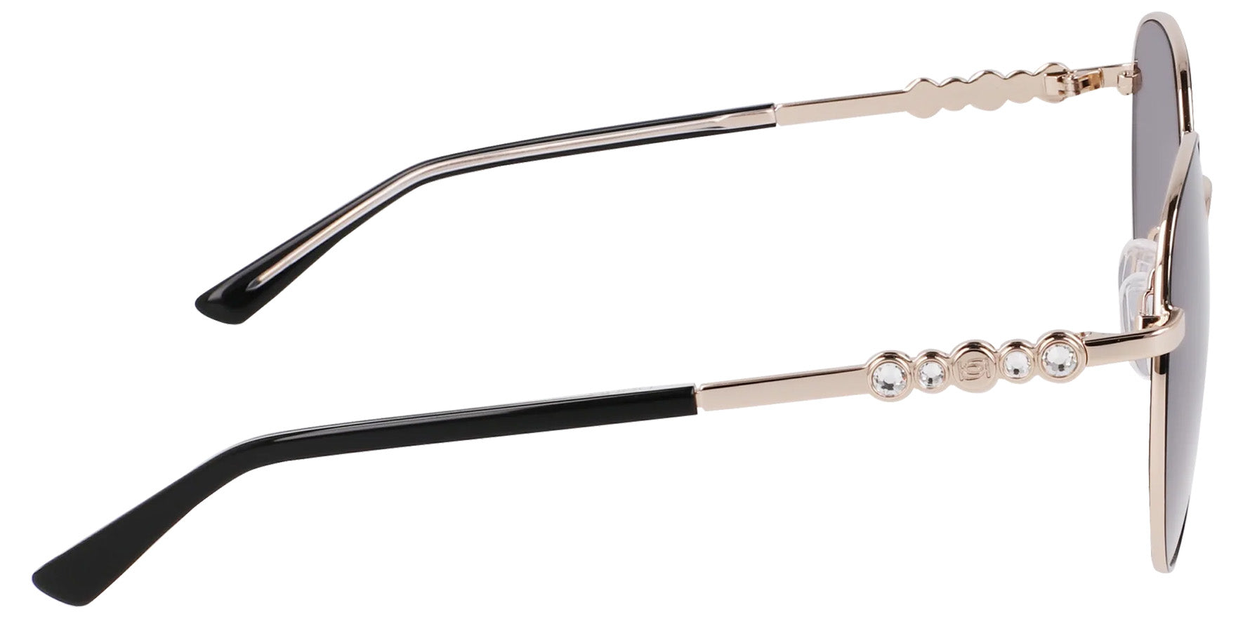 Bebe Round Metal Classic w/ Crystal Stone Detailing