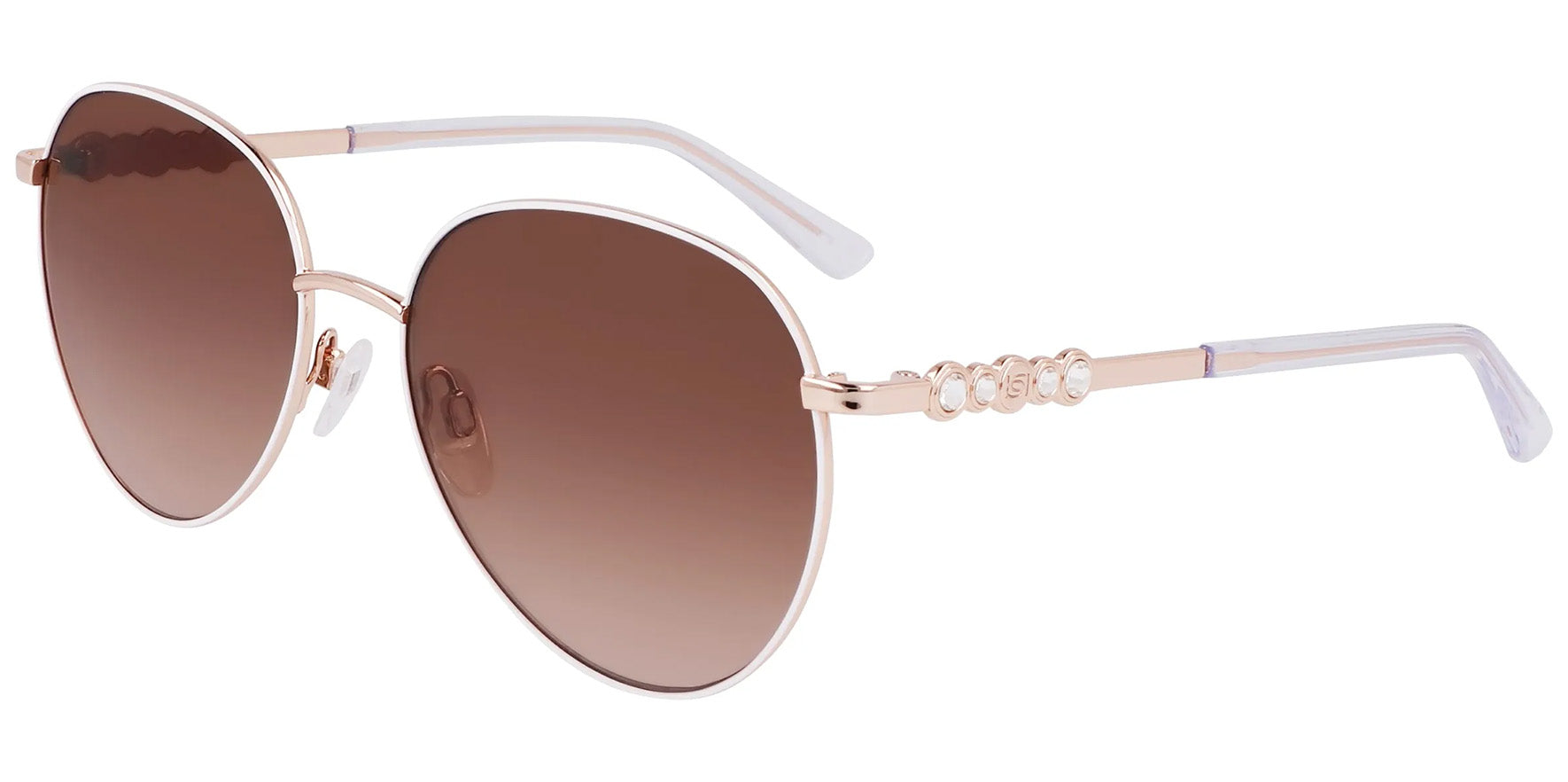 Bebe Round Metal Classic w/ Crystal Stone Detailing