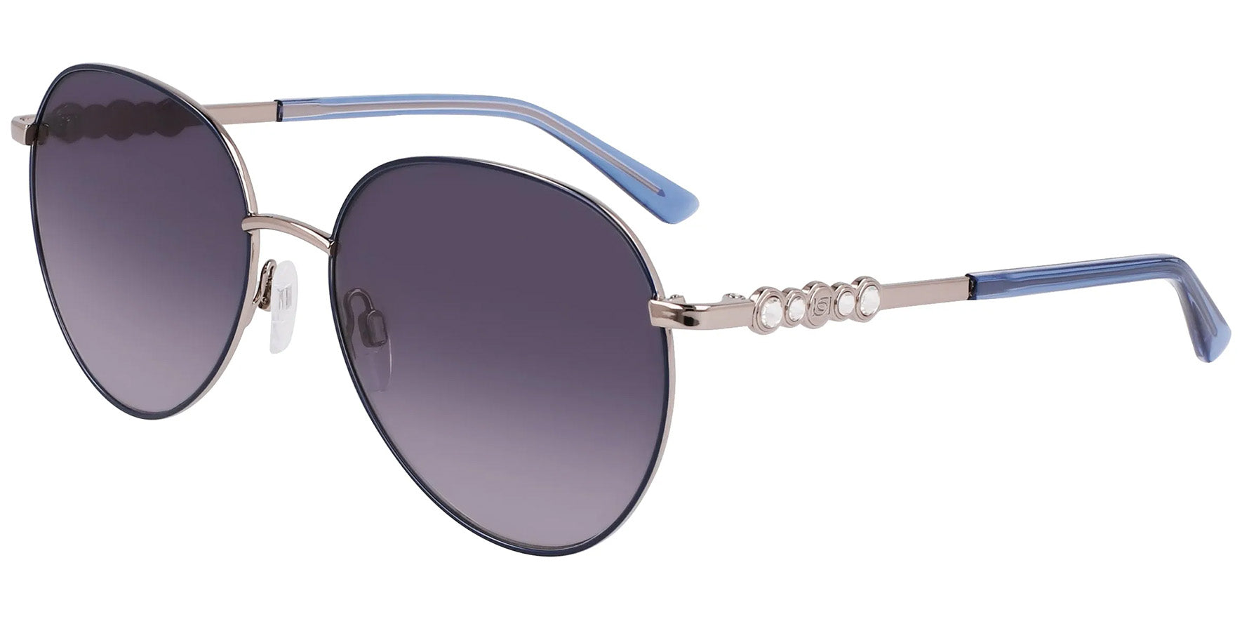 Bebe Round Metal Classic w/ Crystal Stone Detailing