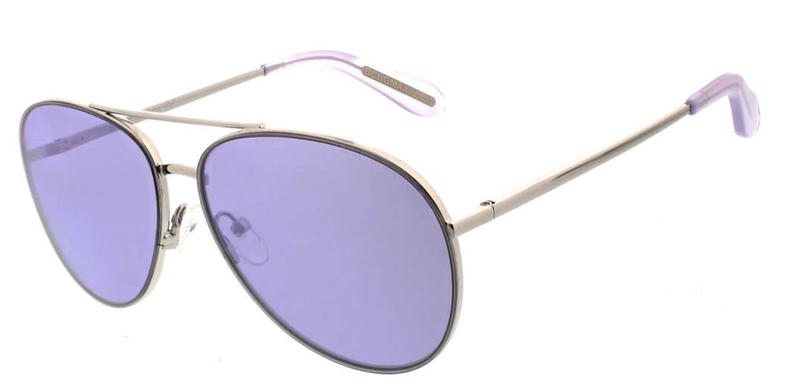 BCBGMAXAZRIA Shiny Silver-Tone Aviator -  - Eyedictive