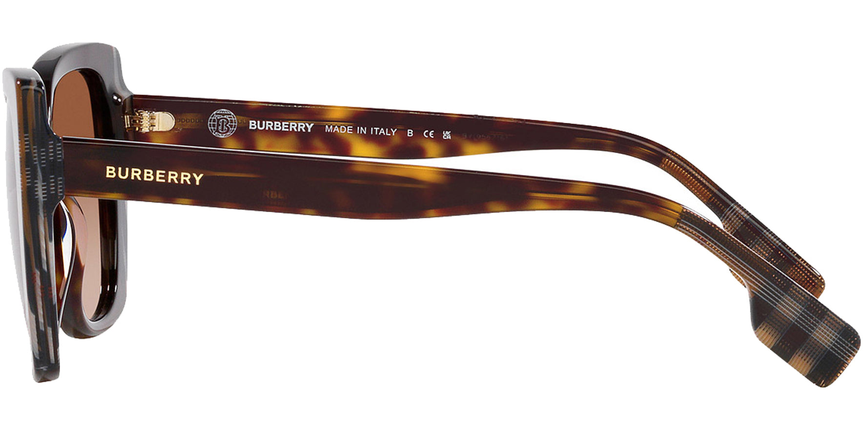 Burberry Meryl Dark Havana/Check Brown Butterfly w/ Gradient Lens