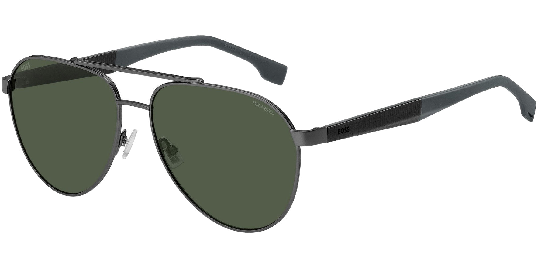 Hugo Boss Polarized Aviator w/ Carbon Fiber Top Bar & Temple Detail