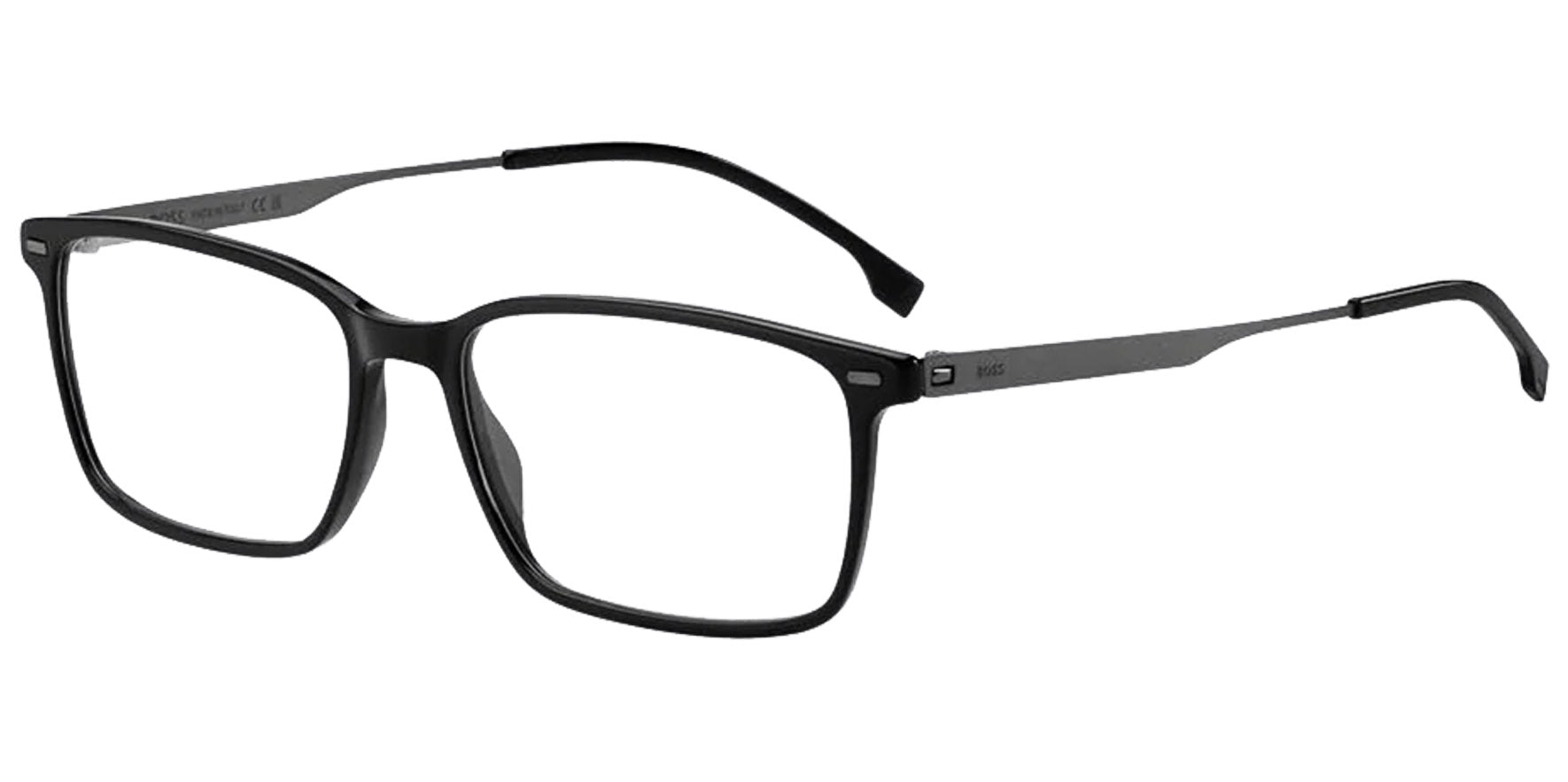 Hugo Boss Classic Rectangle Eyeglasses w/ Slim Temples