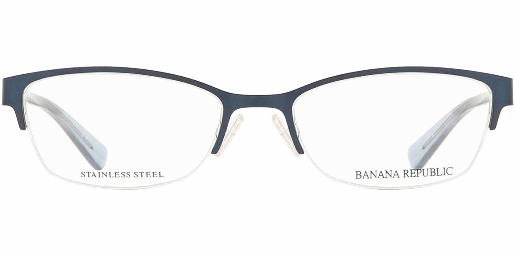 Banana Republic Navy Semi-Rimless Soft Rectangle Eyeglass Frames