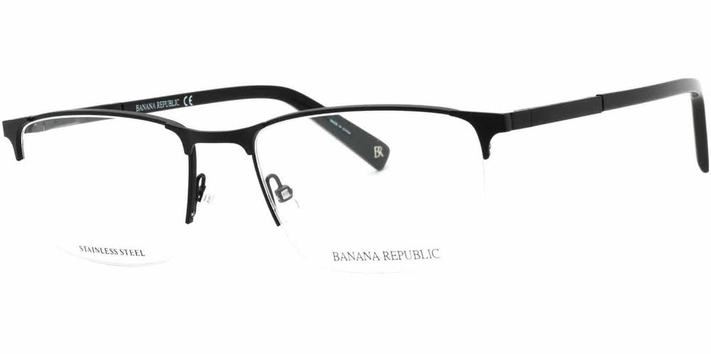 Banana Republic Matte Black Semi-Rimless Rectangle Eyeglasses – Eyedictive