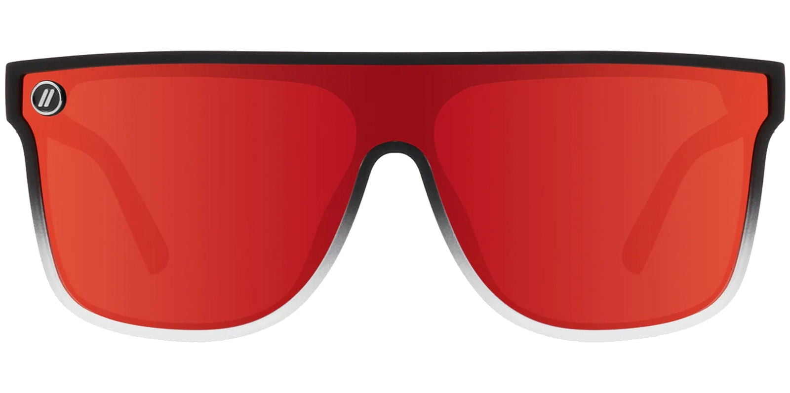 Blenders Eyewear Red Explosion SciFi Polarized Matte Black Flat-Top Shield -  - Eyedictive