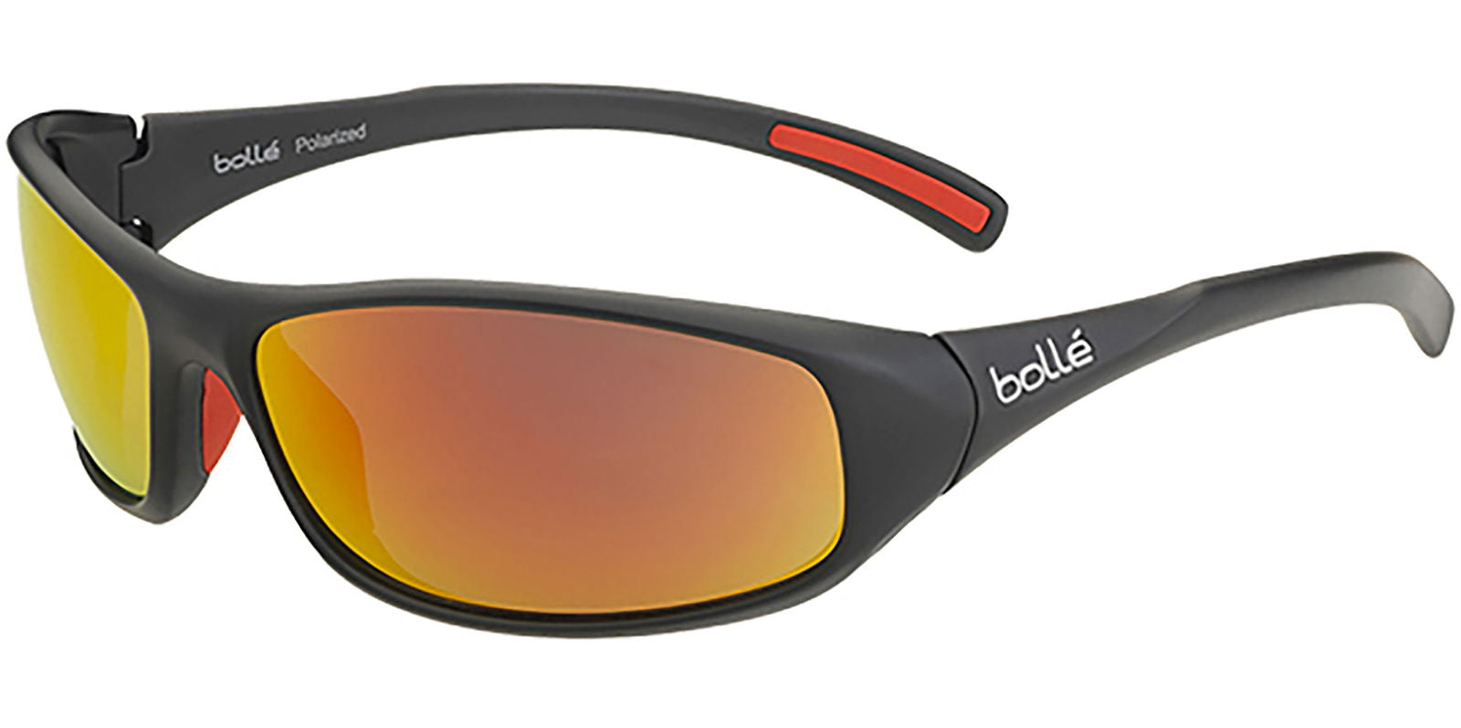 Bolle Crest Polarized Wrap w/ Red Orange Mirror Lens -  - Eyedictive