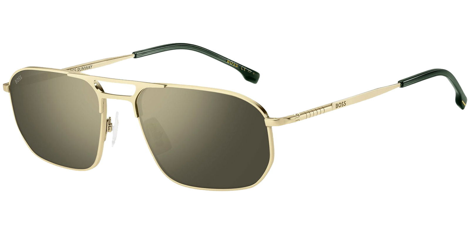 Boss By Hugo Boss Gold-Tone Navigator w/ Titanium Flex Temples -  - Eyedictive