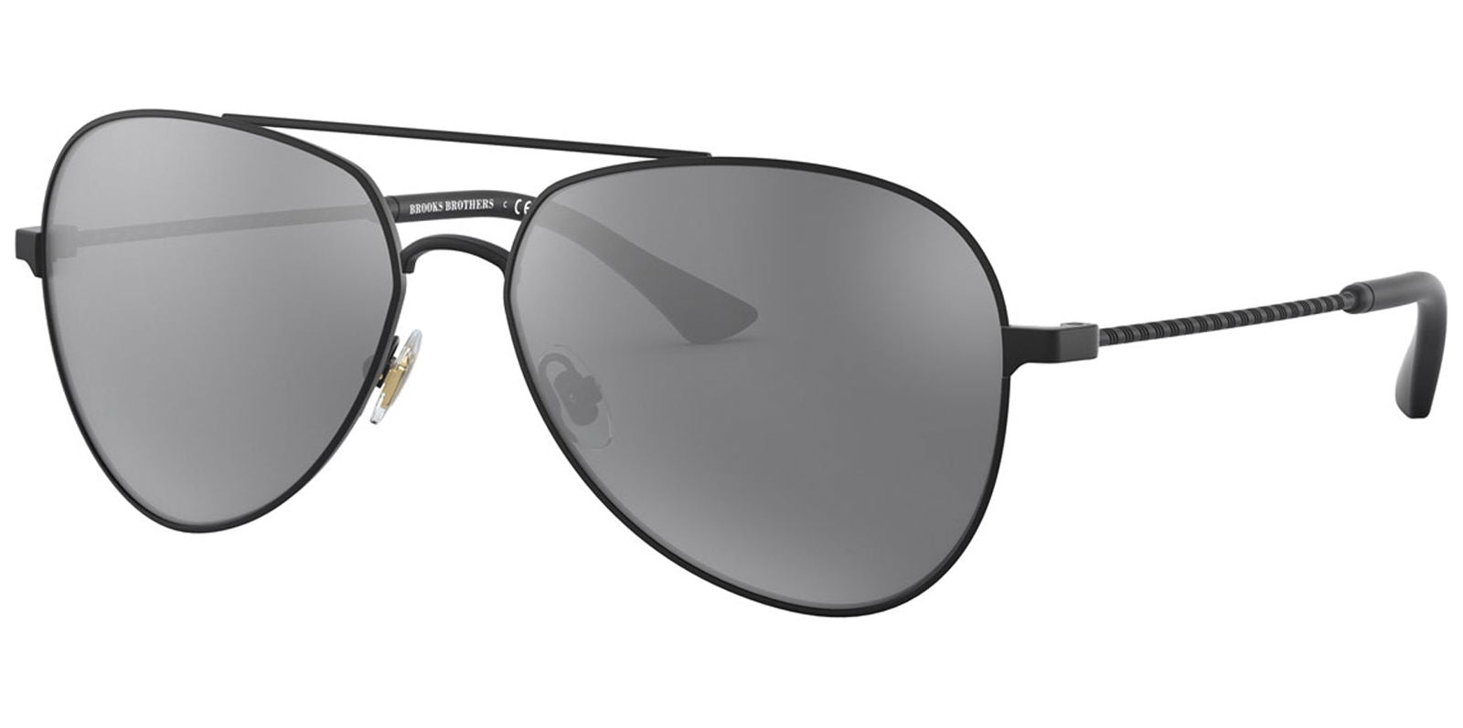Brooks Brothers Matte Black Aviator -  - Eyedictive