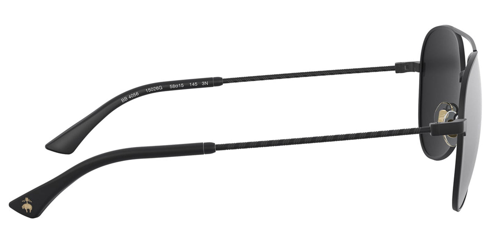 Brooks Brothers Matte Black Aviator -  - Eyedictive