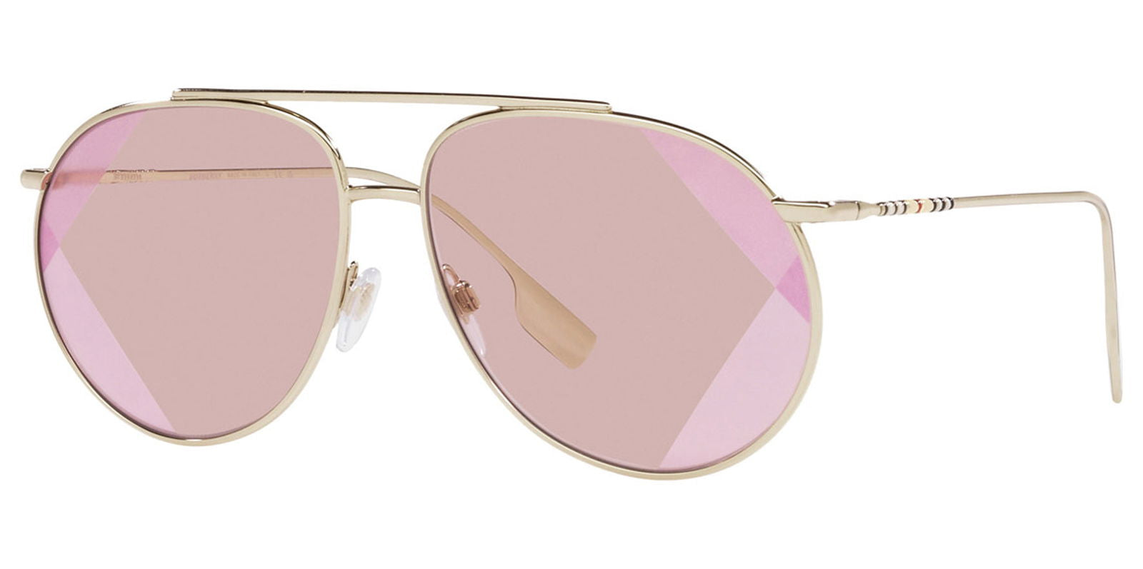 Burberry Alice Light Gold-Tone Aviator -  - Eyedictive