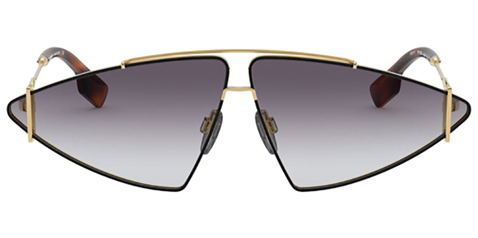 Burberry Black/Gold-Tone Geometric Aviator w/ Gradient Lens -  - Eyedictive