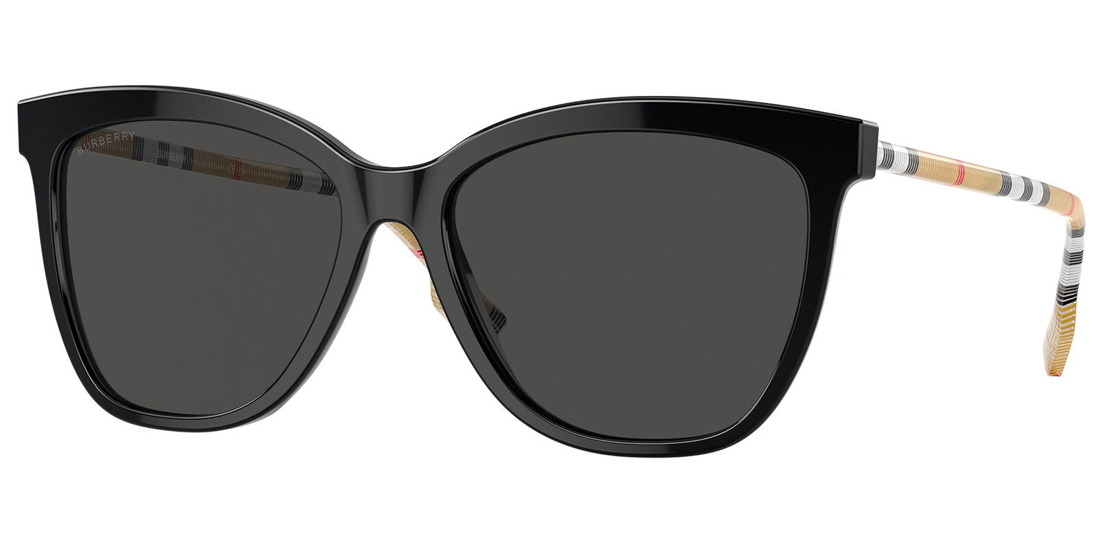 Burberry Clare Black Cat-Eye w/Tartan Temples -  - Eyedictive