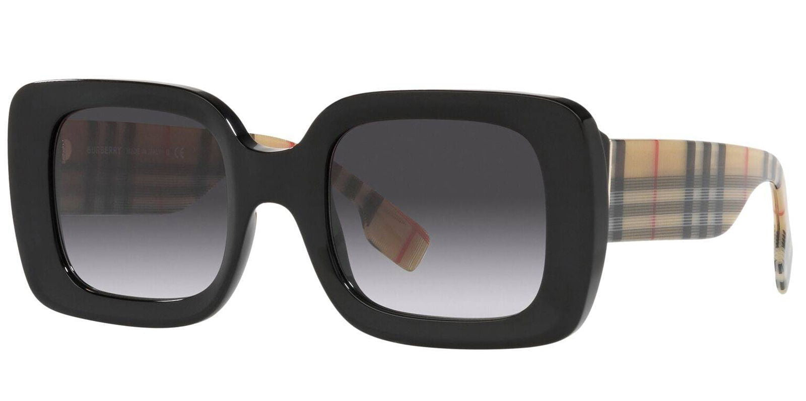 Burberry Delilah Black/Tartan Mod Square w/ Gradient Lens -  - Eyedictive