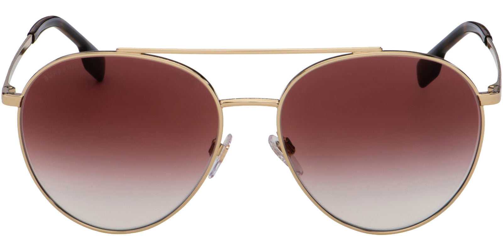 Burberry Gloucester Gold-Tone Aviator w/ Gradient Lens -  - Eyedictive