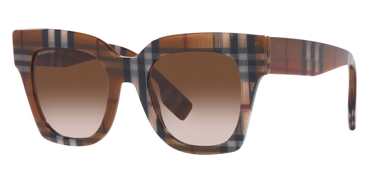 Burberry Kitty Check Brown Oversize Square -  - Eyedictive
