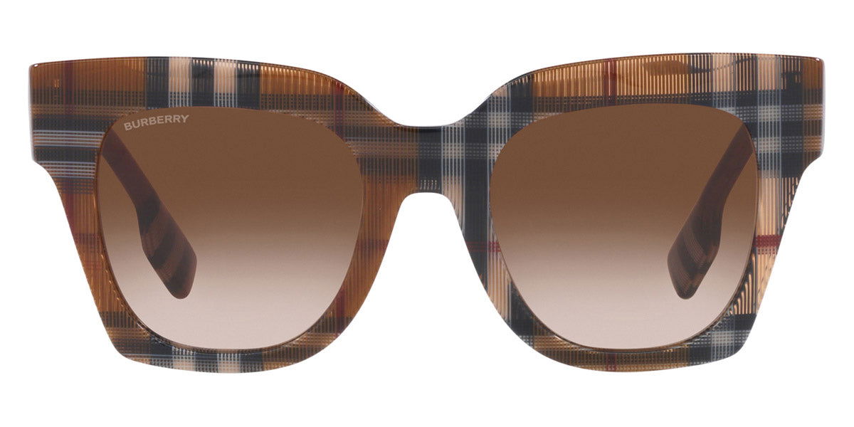 Burberry Kitty Check Brown Oversize Square -  - Eyedictive