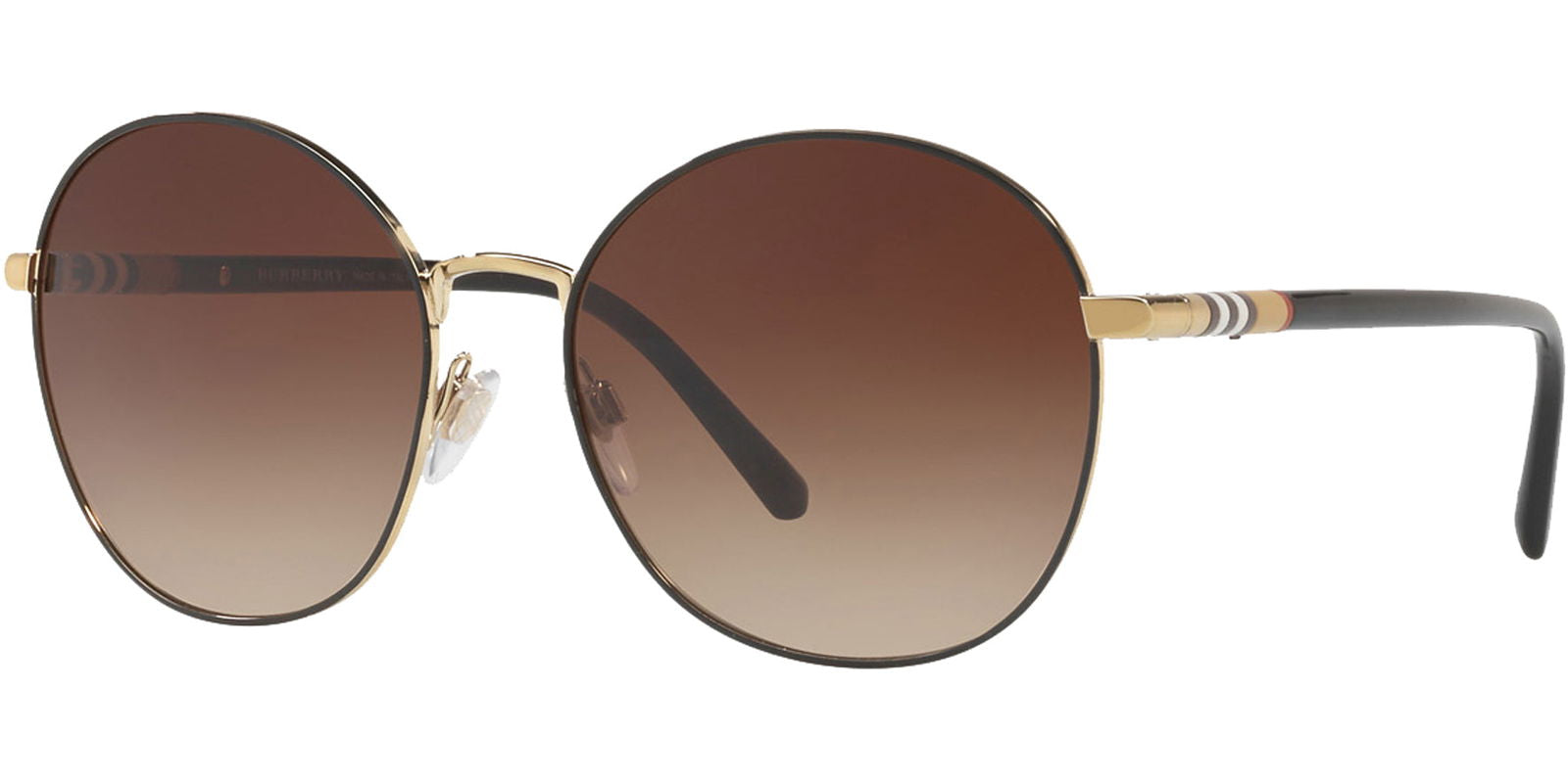 Burberry Light Gold-Tone Round w/ Gradient Lens -  - Eyedictive