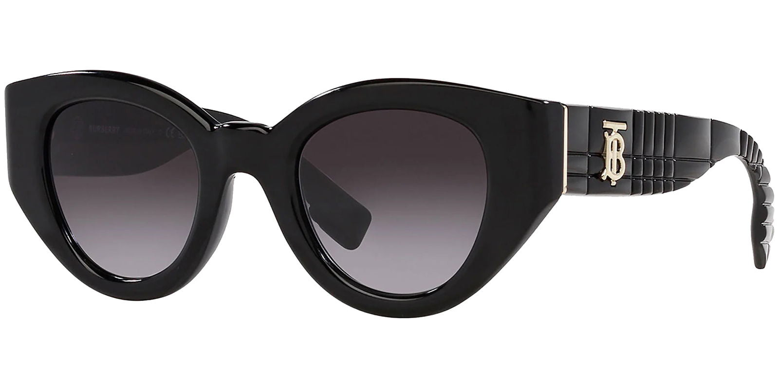 Burberry Meadow Black Rounded Cat Eye w/ Gradient Lens -  - Eyedictive