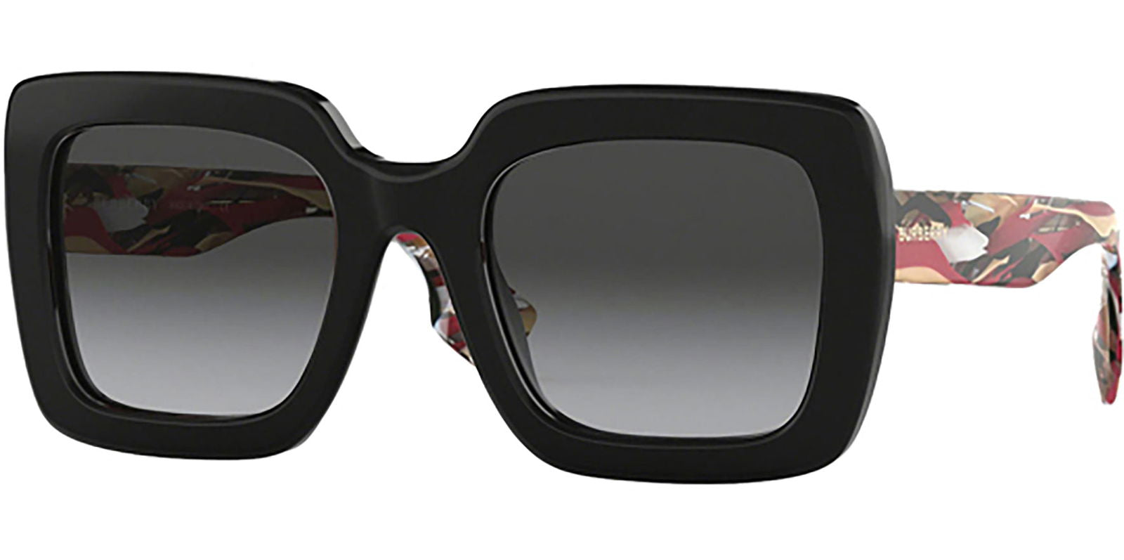 Burberry Polarized Black/Multi-Swirl Oversize Square -  - Eyedictive