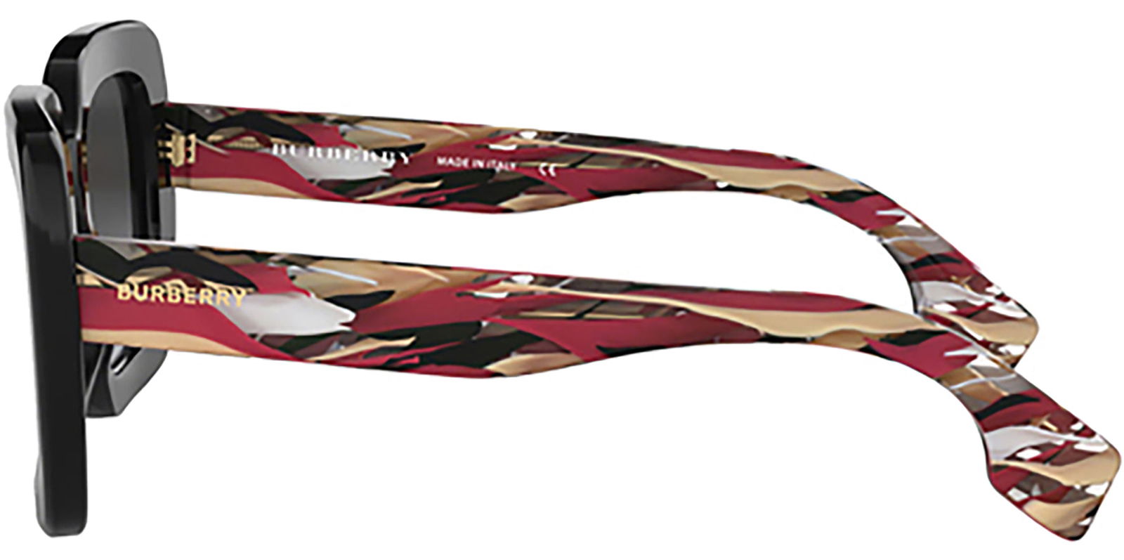 Burberry Polarized Black/Multi-Swirl Oversize Square -  - Eyedictive